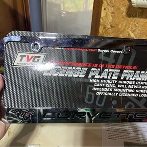 Corvette License Plate Frame Mounting bracket and Corvette Book